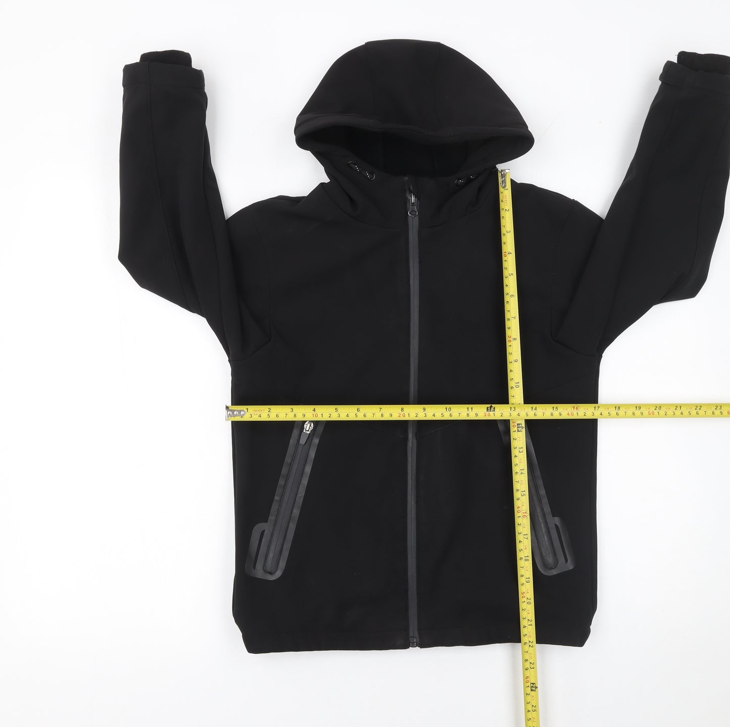 Nutmeg Boys Black 8-9 Years Hooded Soft Shell Waterproof Jacket