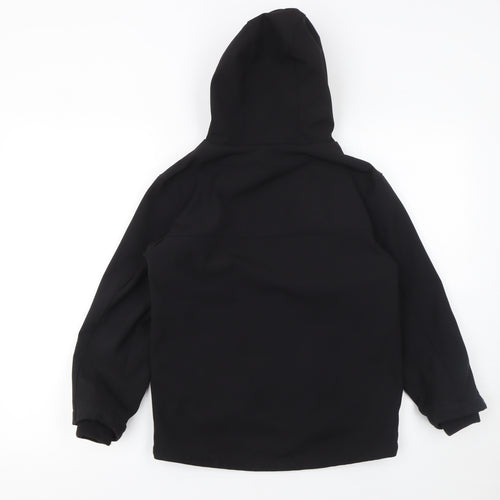 Nutmeg Boys Black 8-9 Years Hooded Soft Shell Waterproof Jacket