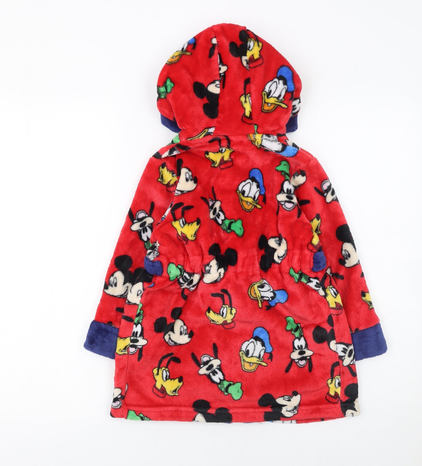 Disney Boys Red Mickey Mouse Fleece Hooded Robe 3-4 Years