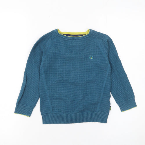 Baker by Ted Baker Boys Blue Crew Neck Jumper Age 4-5 Years Cotton Knit