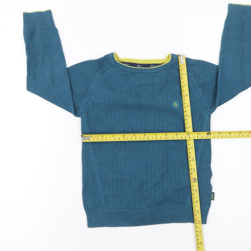Baker by Ted Baker Boys Blue Crew Neck Jumper Age 4-5 Years Cotton Knit