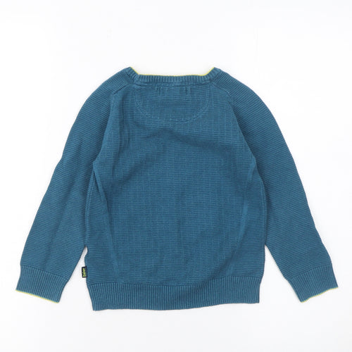Baker by Ted Baker Boys Blue Crew Neck Jumper Age 4-5 Years Cotton Knit