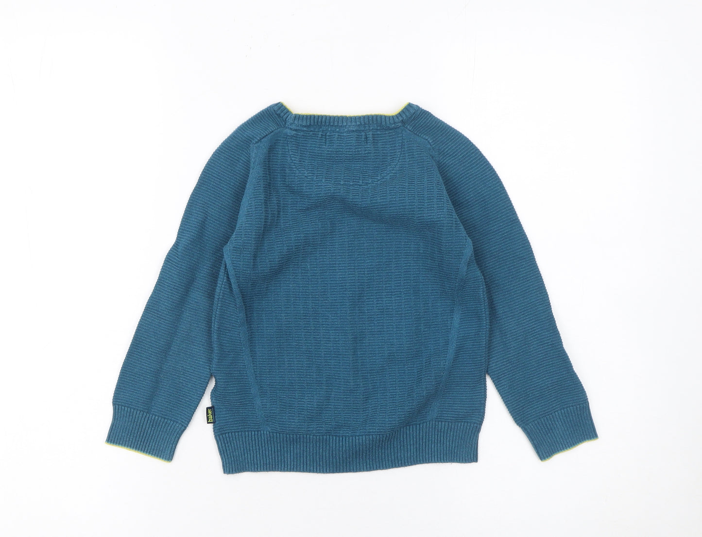 Baker by Ted Baker Boys Blue Crew Neck Jumper Age 4-5 Years Cotton Knit