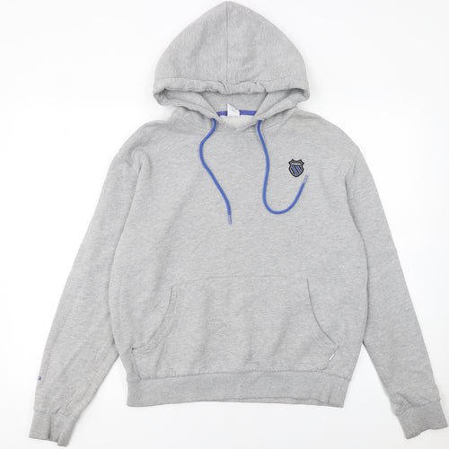 K-Swiss Women's Grey Pullover Hoodie Size S Cotton Blend Sweatshirt