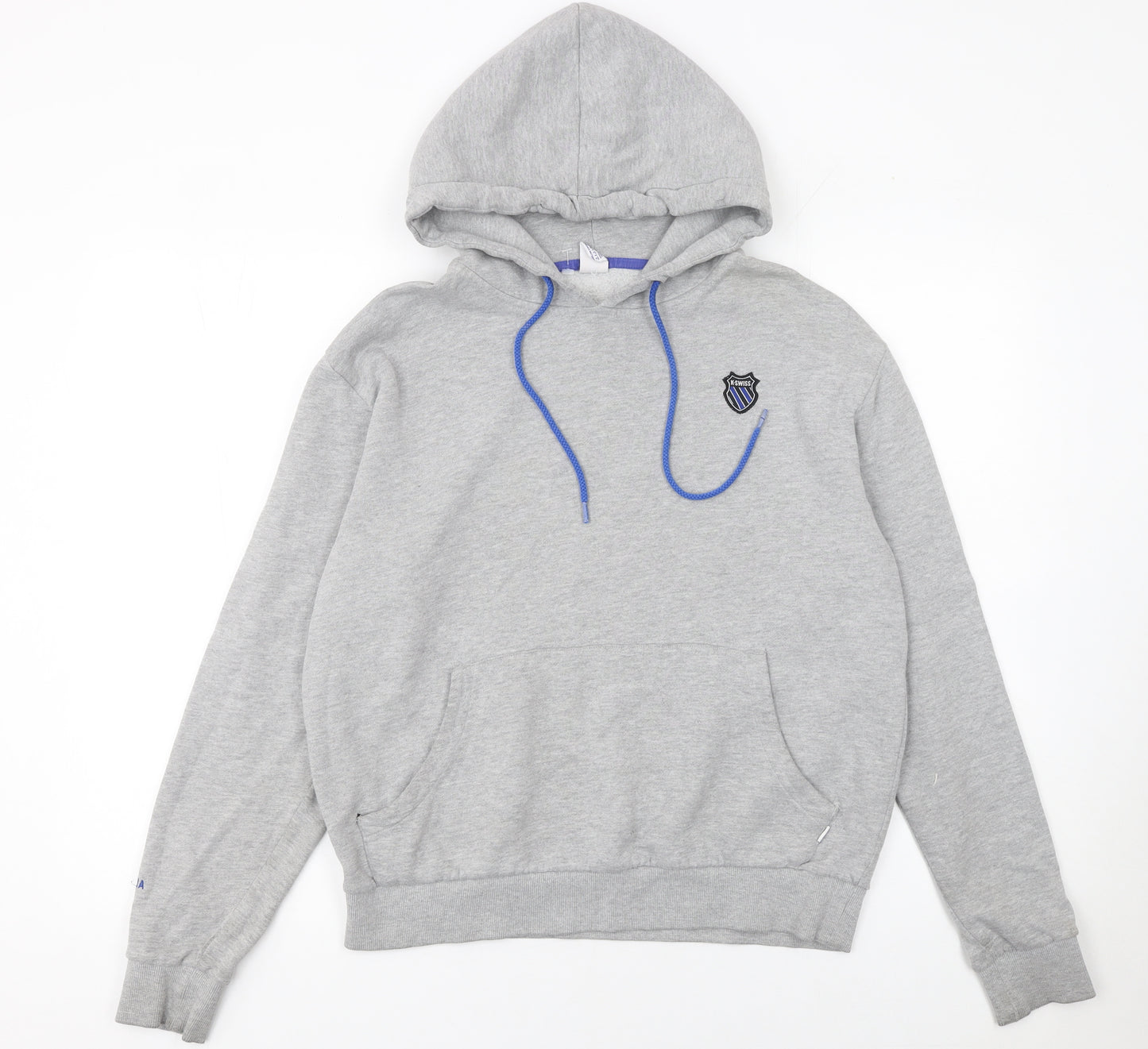K-Swiss Women's Grey Pullover Hoodie Size S Cotton Blend Sweatshirt
