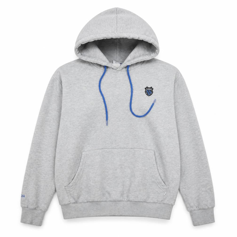 Front view of K-Swiss Women's Grey Pullover Hoodie, size S, Cotton Blend Sweatshirt