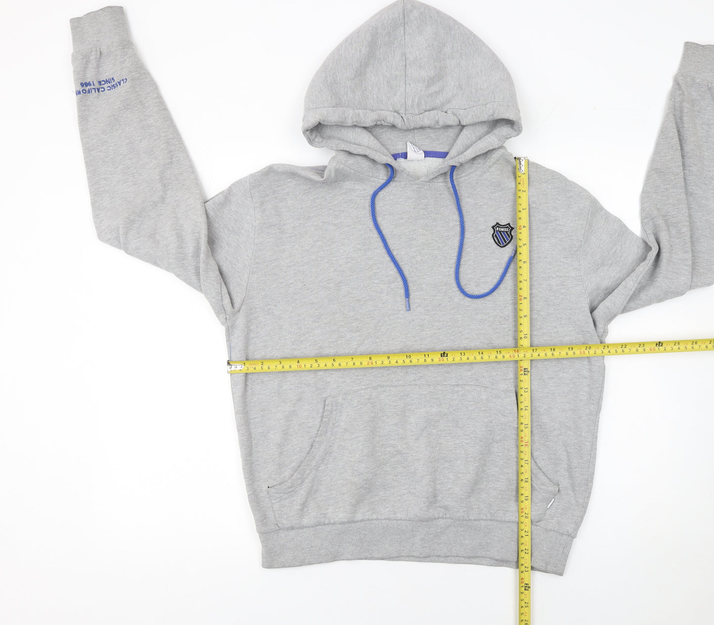 K-Swiss Women's Grey Pullover Hoodie Size S Cotton Blend Sweatshirt