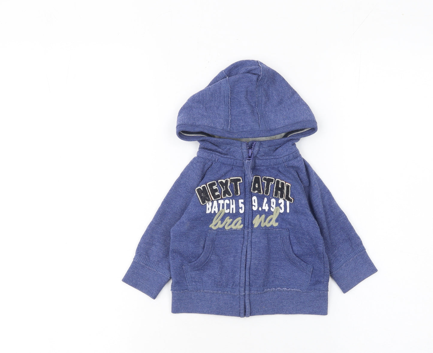 Next Blue Hooded Full Zip Baby Jacket 3-6 Months Unisex Cotton Blend