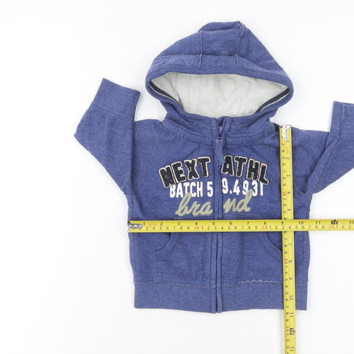 Next Blue Hooded Full Zip Baby Jacket 3-6 Months Unisex Cotton Blend
