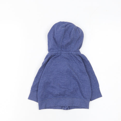 Next Blue Hooded Full Zip Baby Jacket 3-6 Months Unisex Cotton Blend