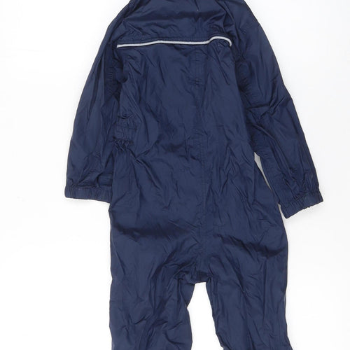 Regatta Boys Blue Waterproof Hooded Rain Overall 3-4 Years