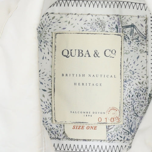 Quba & Co Women's White Mid-Length Trench Coat Belted Size One