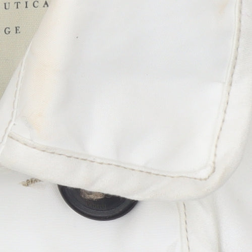 Quba & Co Women's White Mid-Length Trench Coat Belted Size One