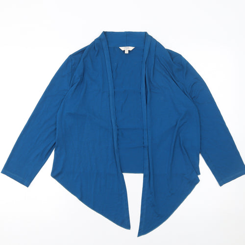 Marks and Spencer Women's Blue Size 10 Open Front Jersey Cardigan