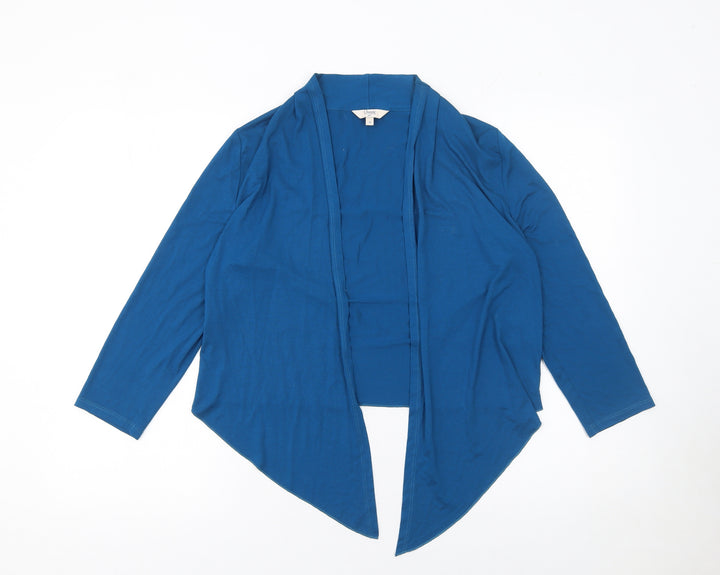 Marks and Spencer Women's Blue Size 10 Open Front Jersey Cardigan