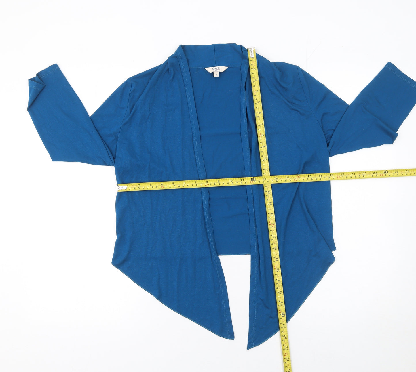 Marks and Spencer Women's Blue Size 10 Open Front Jersey Cardigan