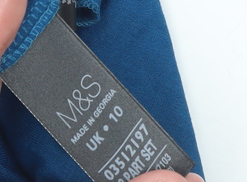 Marks and Spencer Women's Blue Size 10 Open Front Jersey Cardigan