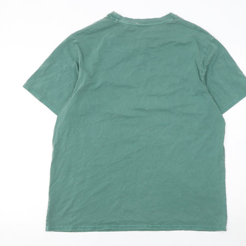 Ally Men Green Miami Sports Graphic Cotton T-Shirt M