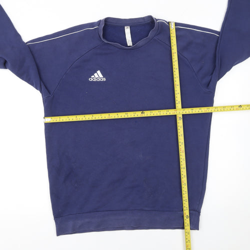 Adidas Mens Blue Crew Neck Pullover Sweatshirt M Regular Fit