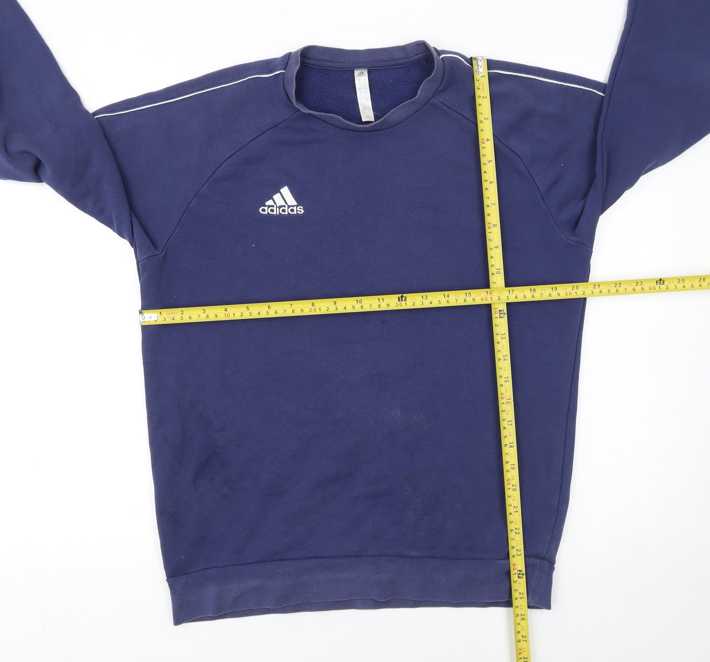Adidas Mens Blue Crew Neck Pullover Sweatshirt M Regular Fit