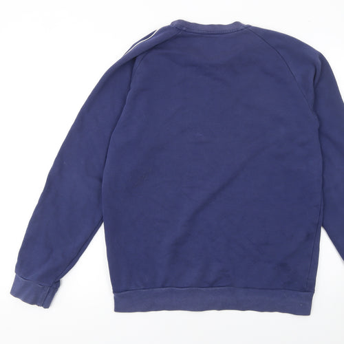 Adidas Mens Blue Crew Neck Pullover Sweatshirt M Regular Fit
