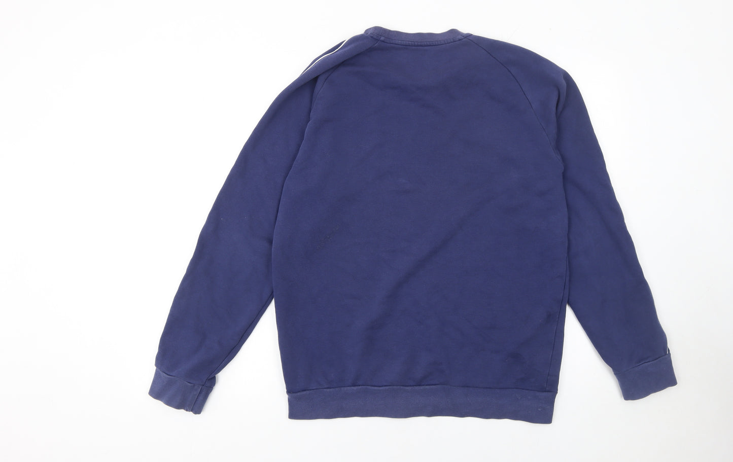 Adidas Mens Blue Crew Neck Pullover Sweatshirt M Regular Fit
