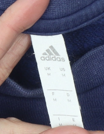 Adidas Mens Blue Crew Neck Pullover Sweatshirt M Regular Fit