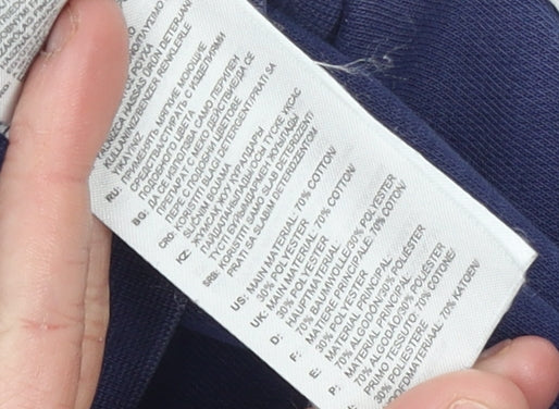 Adidas Mens Blue Crew Neck Pullover Sweatshirt M Regular Fit