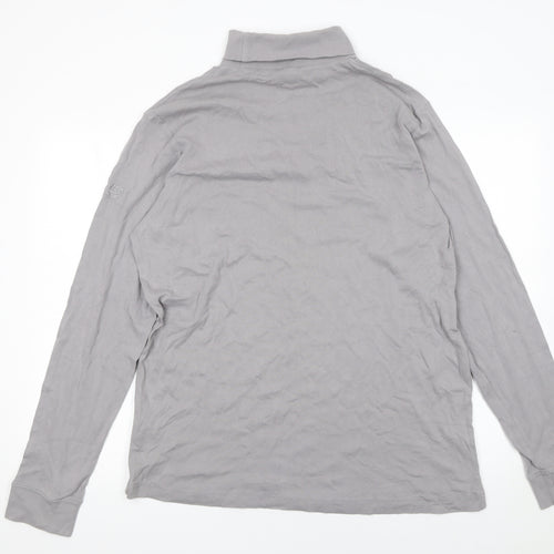 Cotton Traders Women's Grey 3XL Roll Neck Long Sleeve Cotton Top