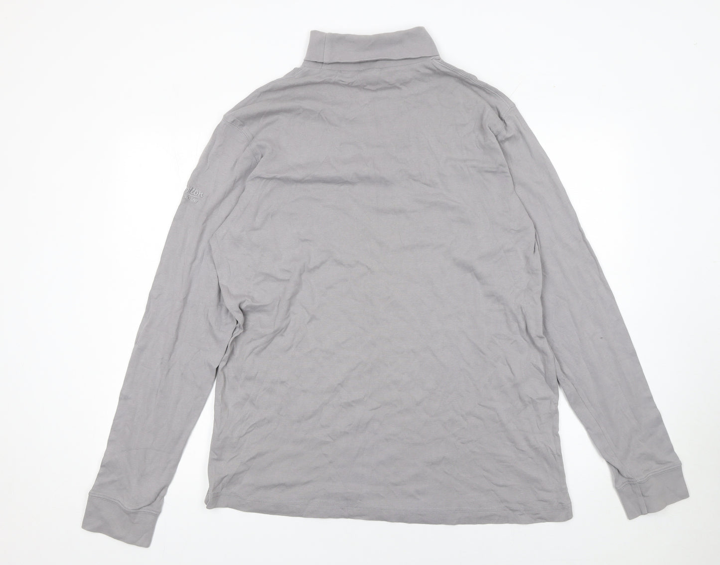Cotton Traders Women's Grey 3XL Roll Neck Long Sleeve Cotton Top