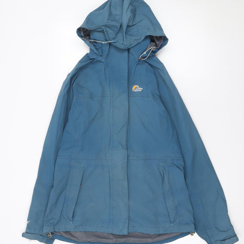 Lowe Alpine Womens Blue Waterproof Hooded Mid-Length Parka Jacket UK 14