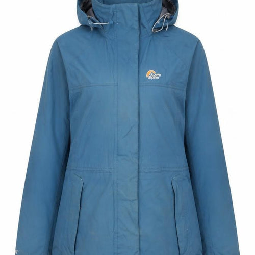 Lowe Alpine Womens Blue Waterproof Hooded Mid-Length Parka Jacket UK 14