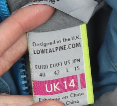 Lowe Alpine Womens Blue Waterproof Hooded Mid-Length Parka Jacket UK 14