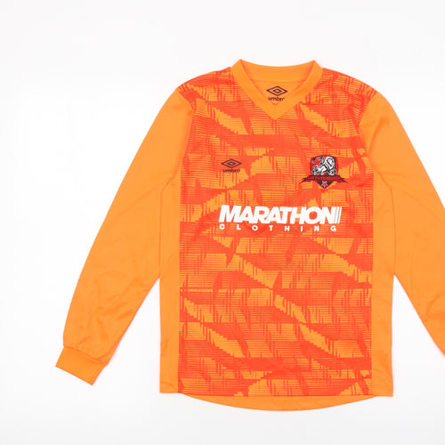 Umbro Boys Orange Long Sleeve Football Goalkeeper Jersey Size 146 Polyester