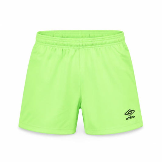 Front view of Umbro boys’ green athletic shorts size 146cm polyester activewear