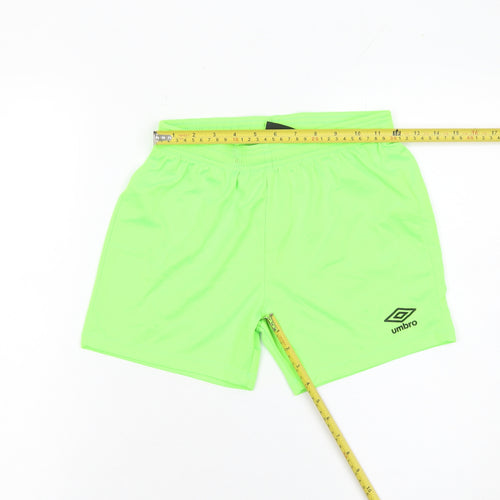 Umbro Boys Green Athletic Shorts Size 146cm Polyester Activewear