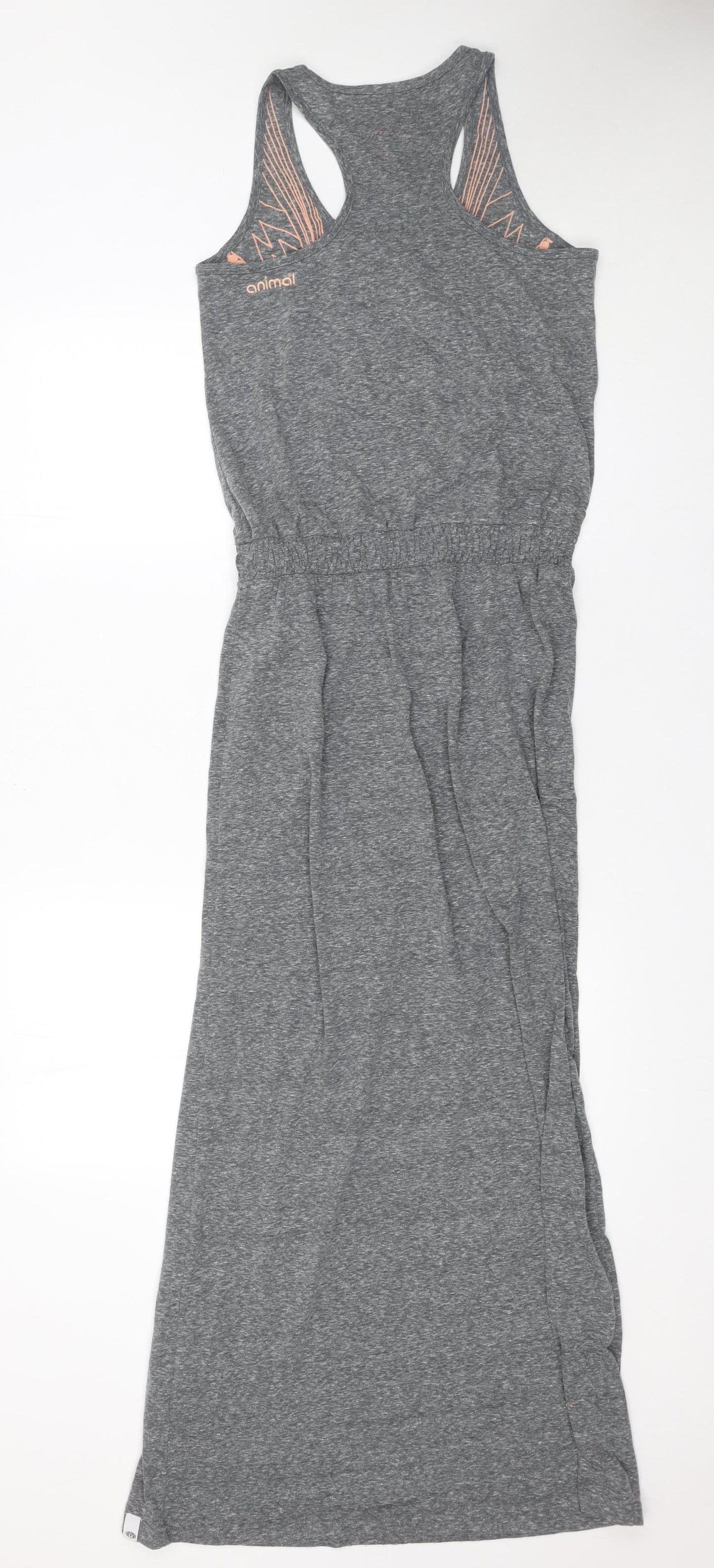 Animal Women Grey Long Tank Dress Size 10 Summer Casual Jersey