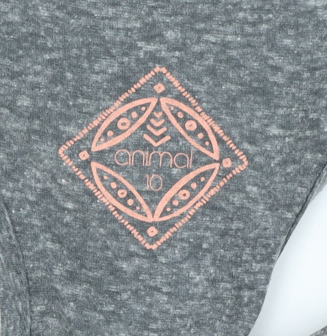 Animal Women Grey Long Tank Dress Size 10 Summer Casual Jersey