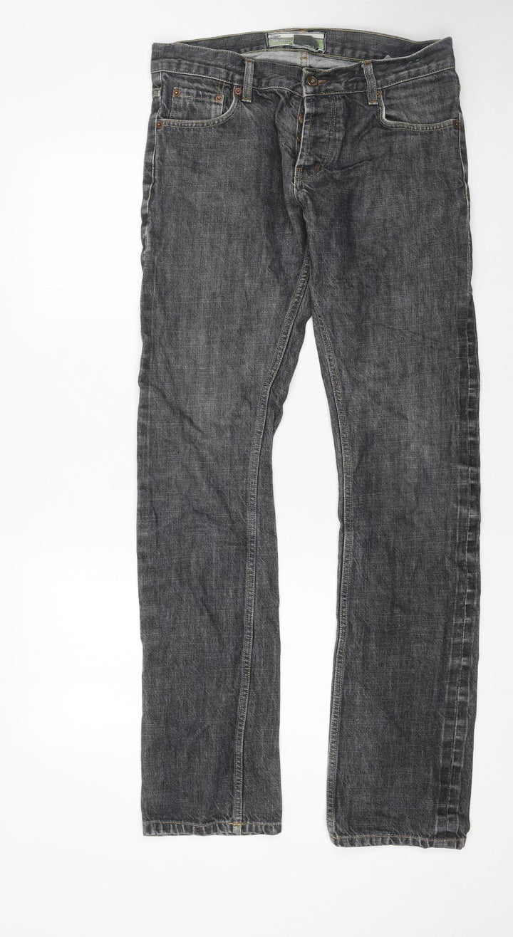 Topman Men's Grey Skinny Denim Jeans 32W 32L Cotton Mid Rise