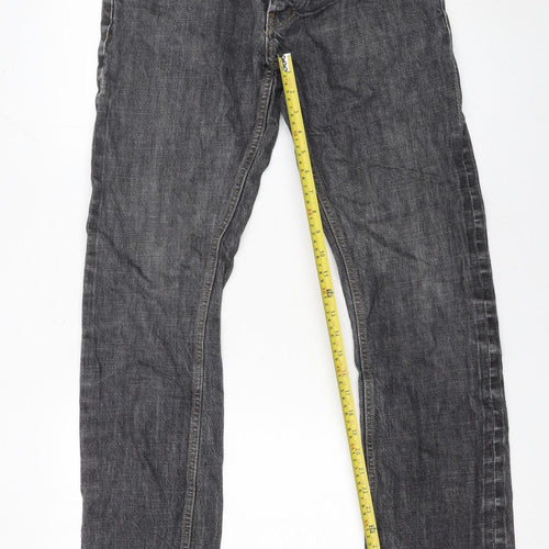 Topman Men's Grey Skinny Denim Jeans 32W 32L Cotton Mid Rise