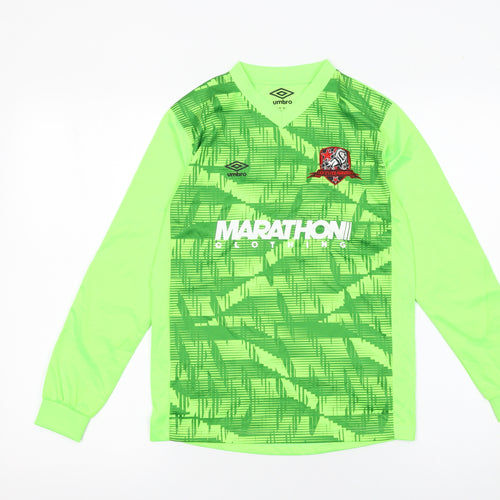 Umbro Boys Green Football Goalkeeper Jersey Top Size 146 Long Sleeve