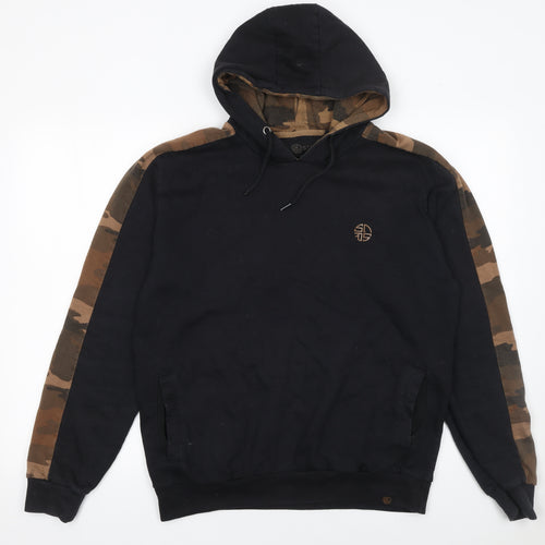 Soul Star Men's Black Camouflage Pullover Hoodie Size L Regular Fit