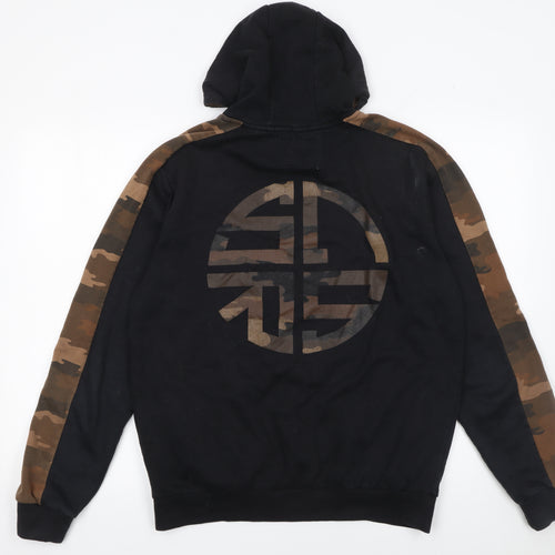 Soul Star Men's Black Camouflage Pullover Hoodie Size L Regular Fit