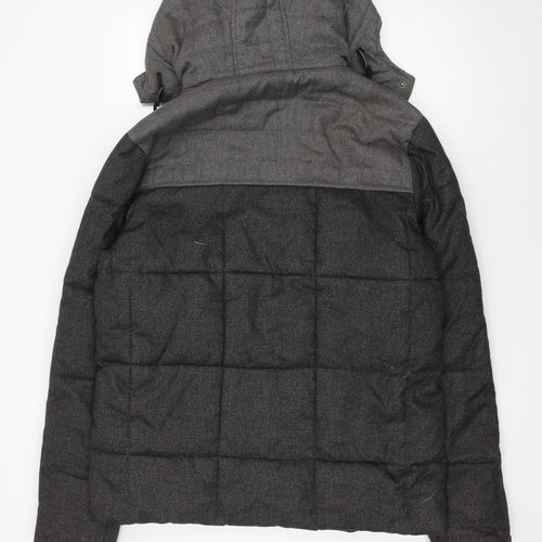 Feraud Men's Grey Wool Down Puffer Jacket Hooded M Limited Edition