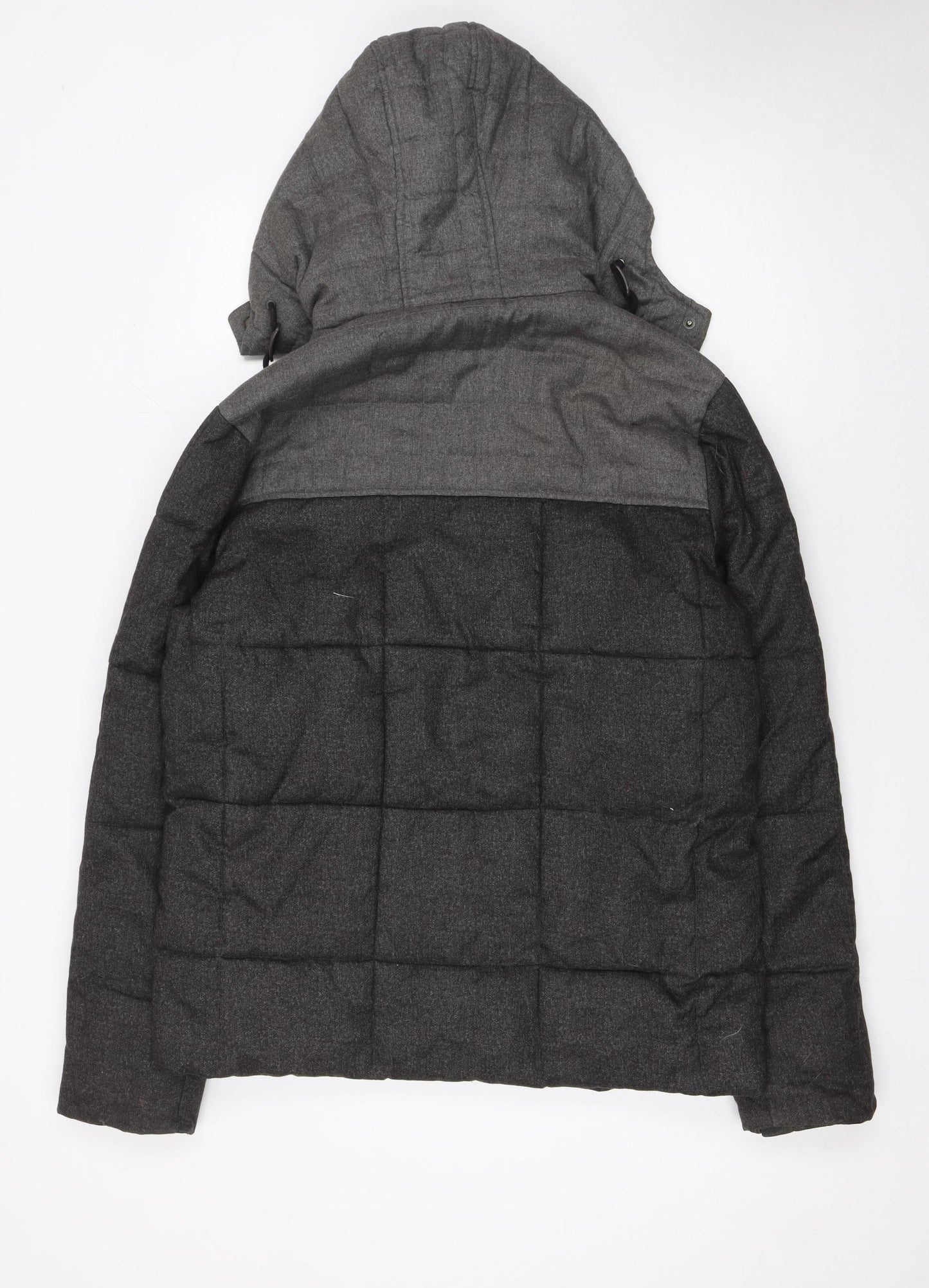 Feraud Men's Grey Wool Down Puffer Jacket Hooded M Limited Edition