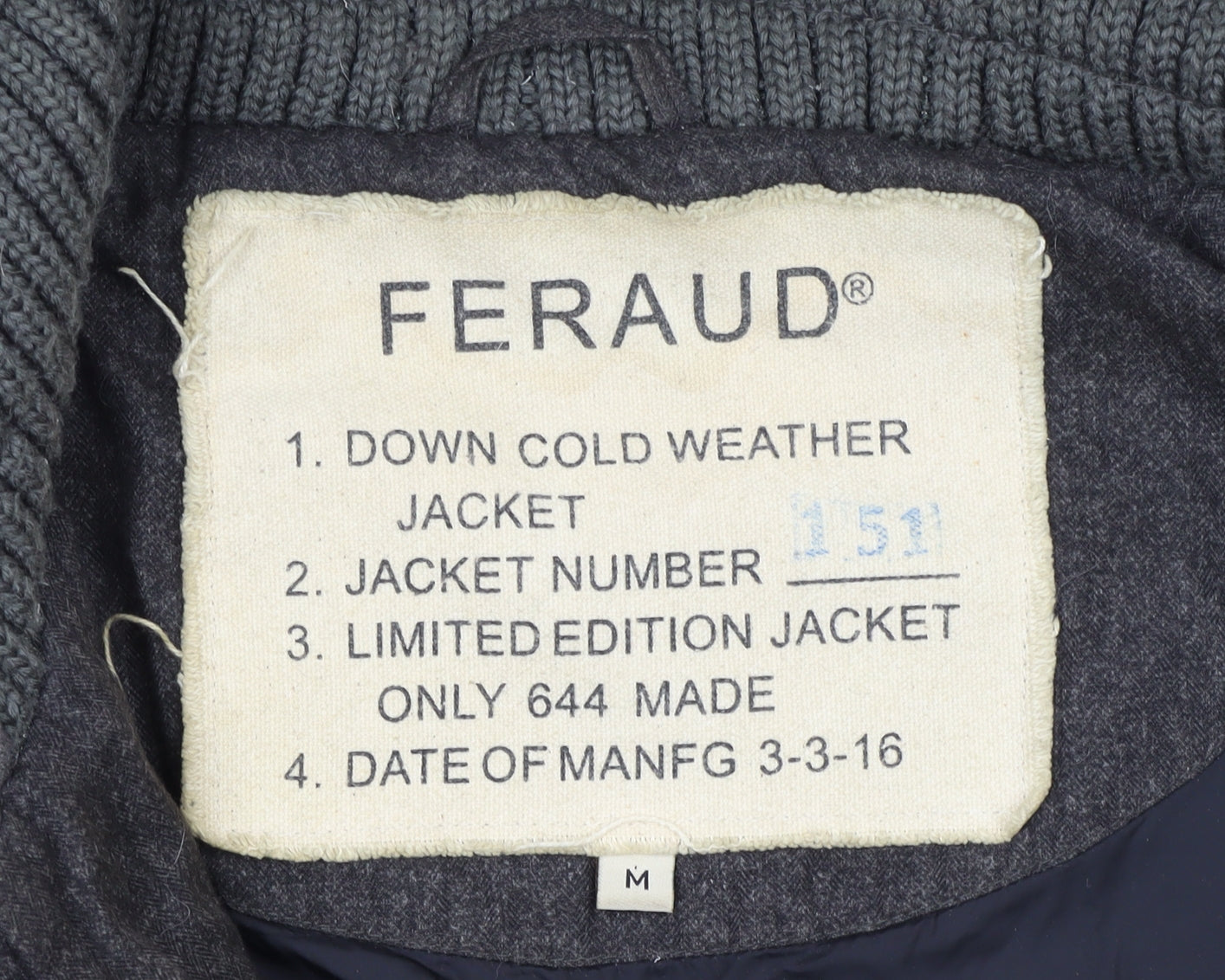 Feraud Men's Grey Wool Down Puffer Jacket Hooded M Limited Edition