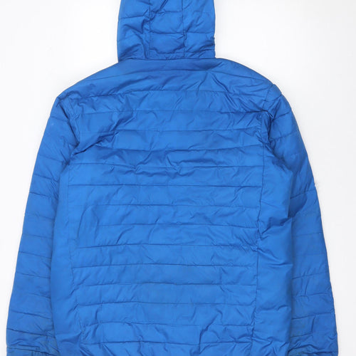 Quiksilver Men's Blue Hooded Puffer Jacket Size L Polyester