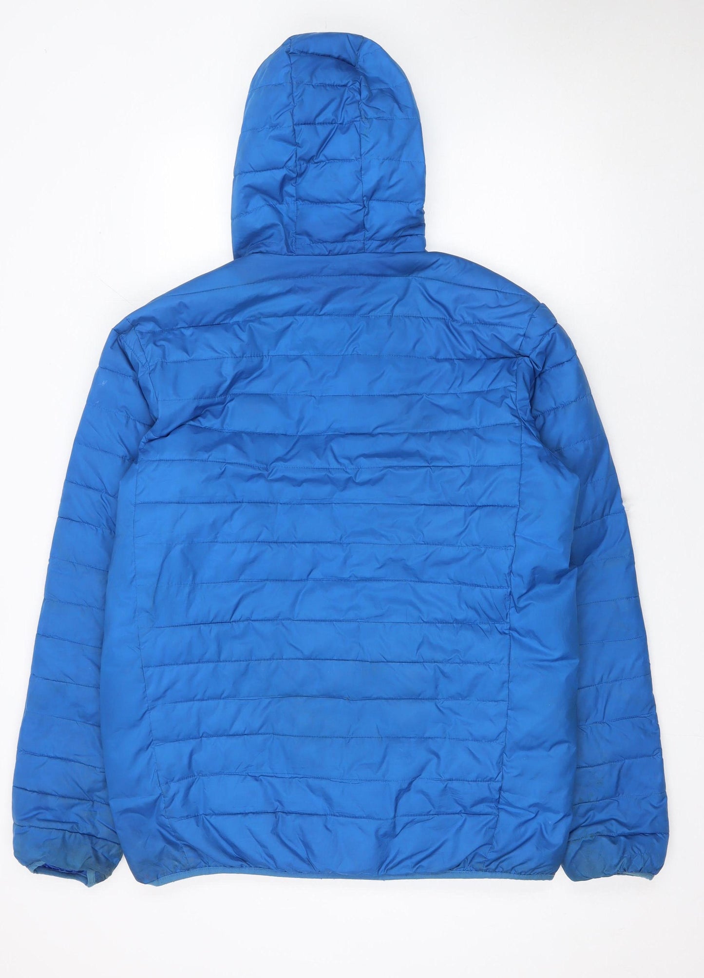 Quiksilver Men's Blue Hooded Puffer Jacket Size L Polyester