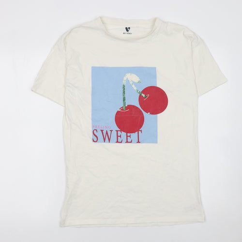 Very Girls Ivory Feeling Sweet Cherry Graphic Cotton T-Shirt 15 Years