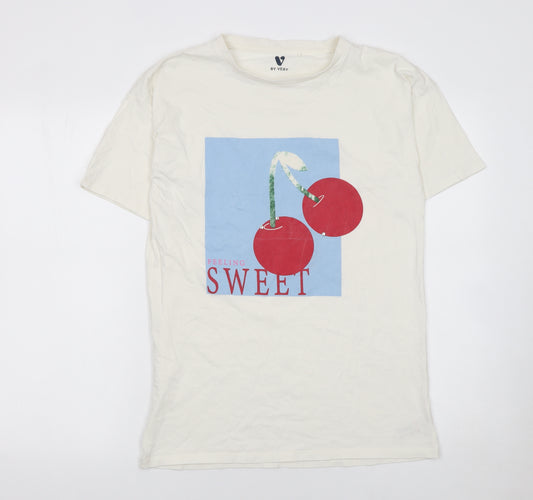 Very Girls Ivory Feeling Sweet Cherry Graphic Cotton T-Shirt 15 Years